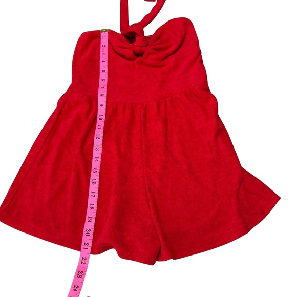 (NWT) Wild Fable Red Terry Cloth Romper Shorts Halter Neck Size XS - Picture 5 of 6